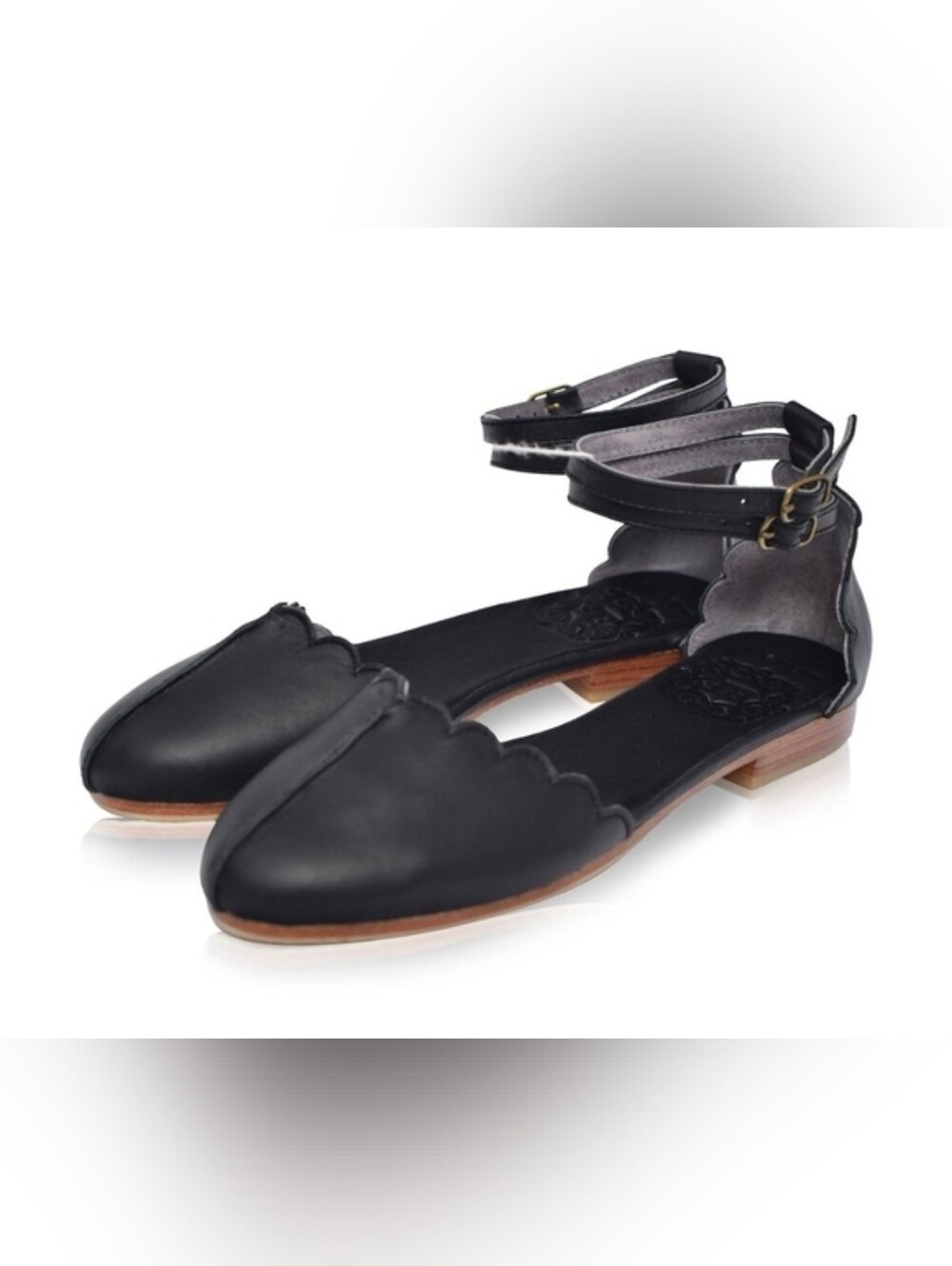 ELF Venus Leather Flats Black